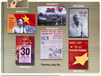 Tranh dán tường chủ đề 30-04 2-9 bằng formex [Độc quyền - In sắc nét] 60x40cm FORM-VN-01